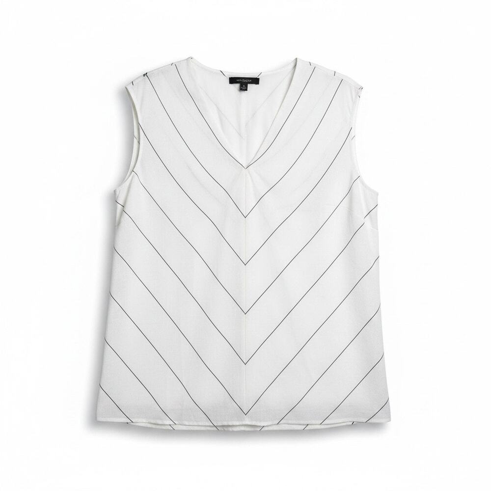Alfani Sz L White Black twist chest